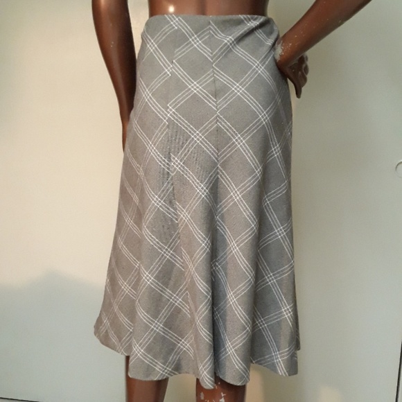Nine & Co Tan Plaid Verical Panel Skirt - Picture 3 of 4